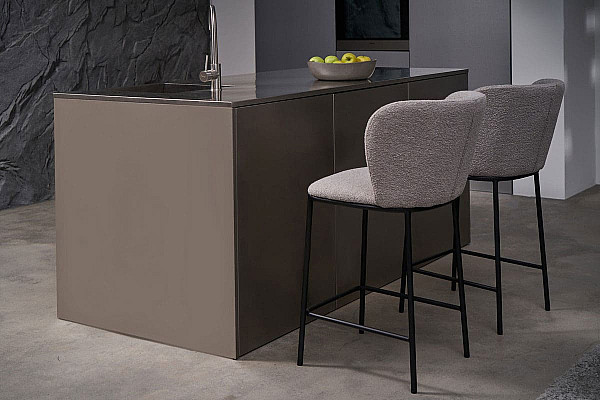 Полубарный стул Vetro Mebel B-300 Белый песок Ткань Букле-4