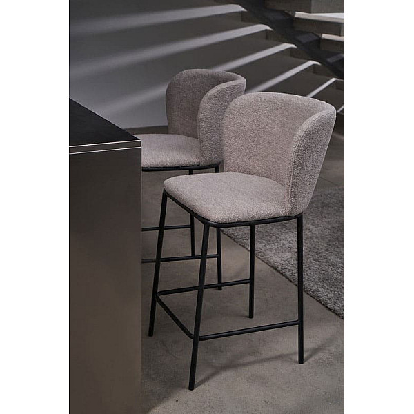 Полубарный стул Vetro Mebel B-300 Белый песок Ткань Букле-1