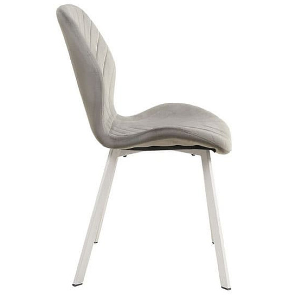 Стілець Vetro Mebel N-54 Світло-сірий велюр-білий-6