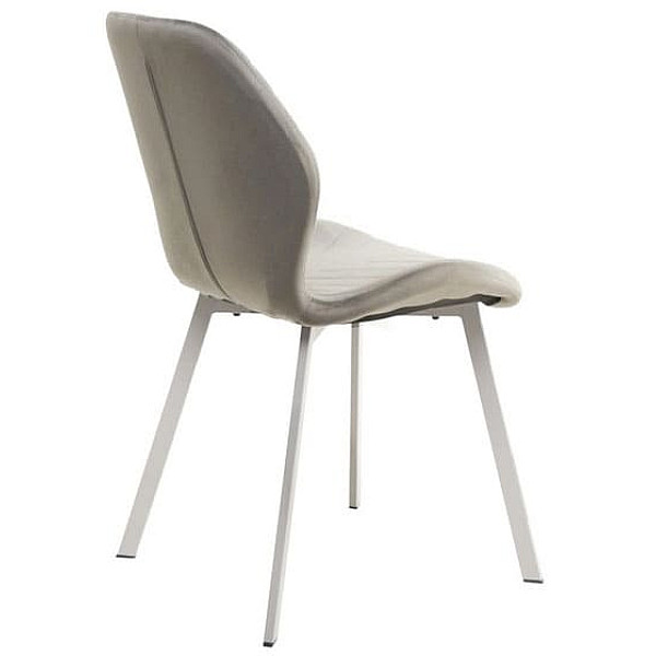 Стілець Vetro Mebel N-54 Світло-сірий велюр-білий-7