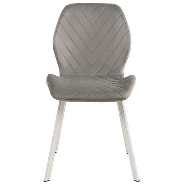 Стілець Vetro Mebel N-54 Світло-сірий велюр-білий-5