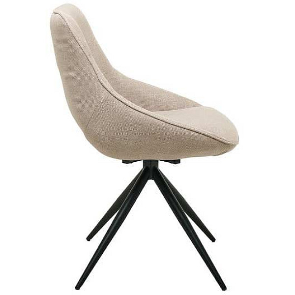 Стілець поворотний Vetro Mebel R-105 Перлинний-чорний тканина-2