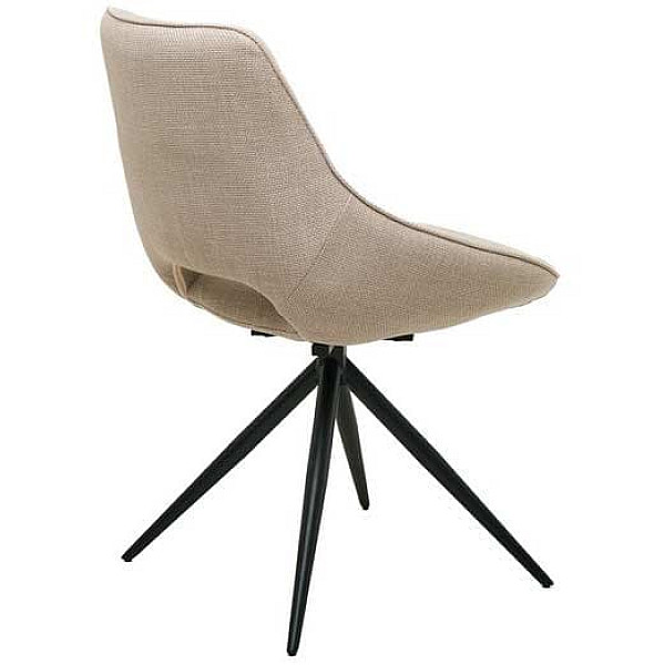 Стілець поворотний Vetro Mebel R-105 Перлинний-чорний тканина-3