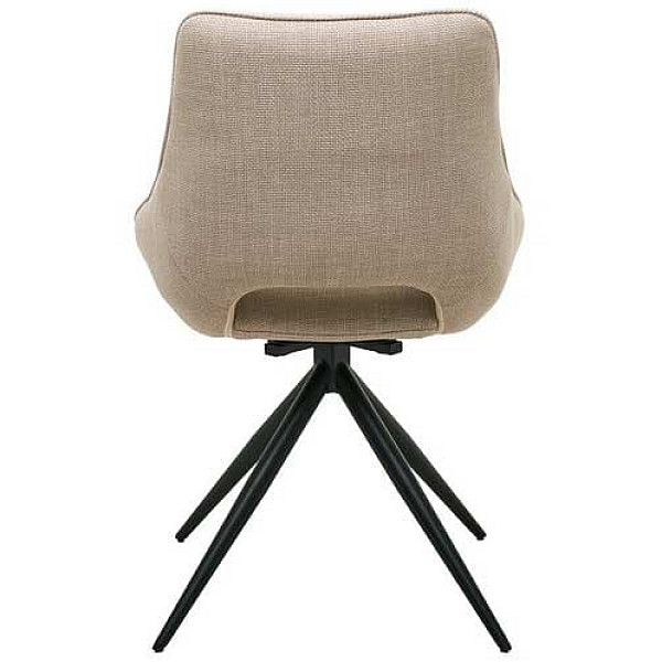 Стілець поворотний Vetro Mebel R-105 Перлинний-чорний тканина-4