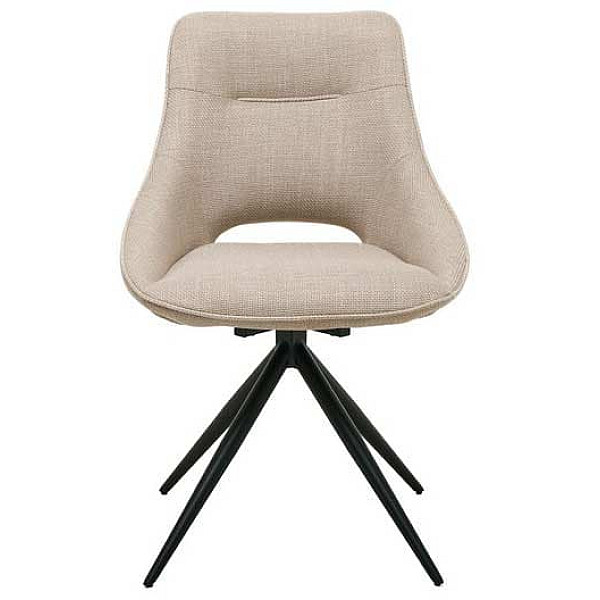 Стілець поворотний Vetro Mebel R-105 Перлинний-чорний тканина-1