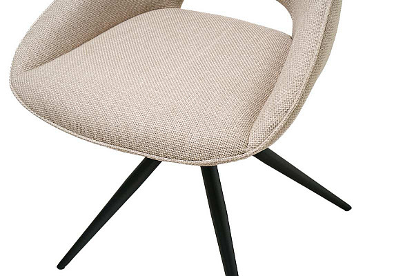 Стілець поворотний Vetro Mebel R-105 Перлинний-чорний тканина-8