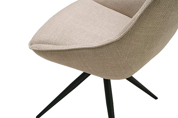 Стілець поворотний Vetro Mebel R-105 Перлинний-чорний тканина-9