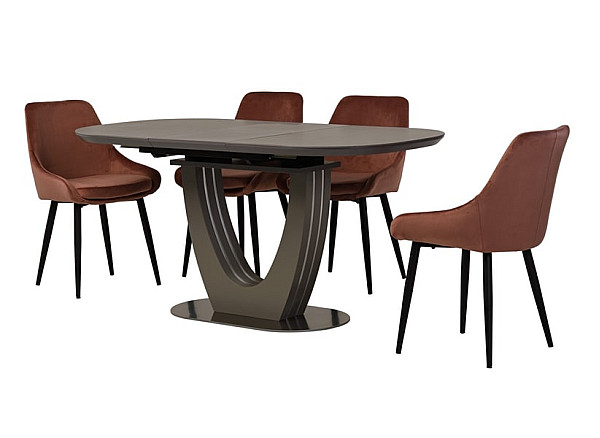 Керамический стол раскладной обеденный Vetro Mebel TML-865-1 Айс грей-7