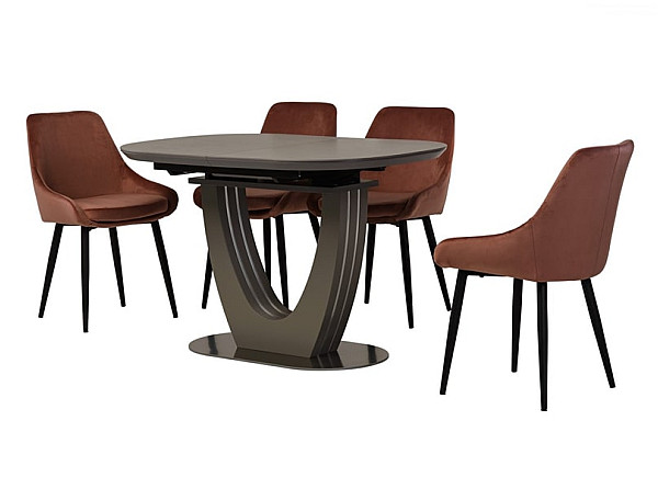 Керамический стол раскладной обеденный Vetro Mebel TML-865-1 Айс грей-8