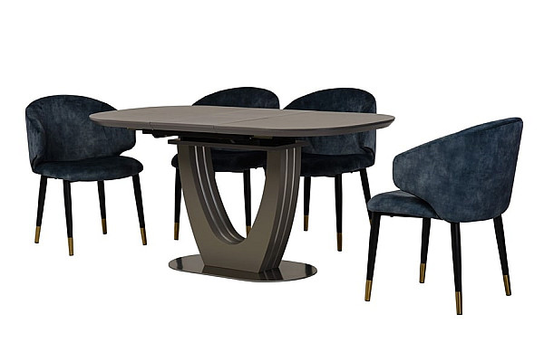 Керамический стол раскладной обеденный Vetro Mebel TML-865-1 Айс грей-9