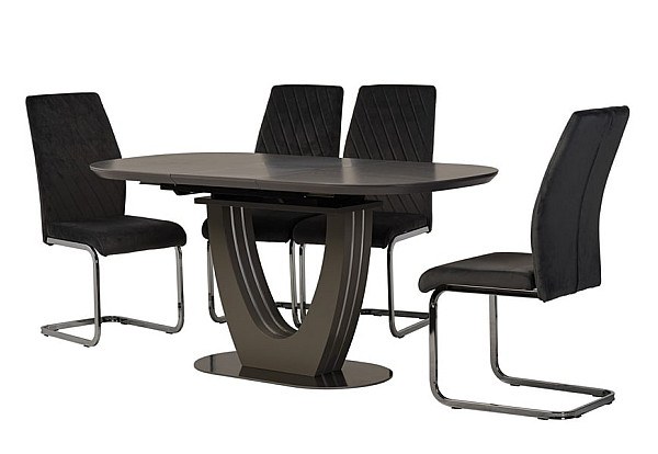 Керамический стол раскладной обеденный Vetro Mebel TML-865-1 Айс грей-12