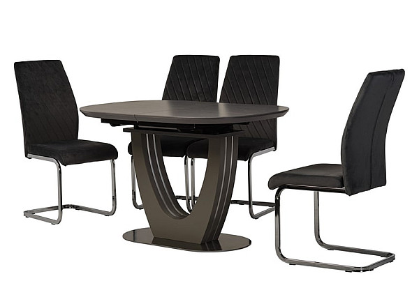 Керамический стол раскладной обеденный Vetro Mebel TML-865-1 Айс грей-11