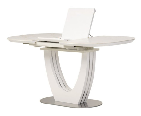 Керамічний стіл розкладний обідній Vetro Mebel TML-865-1 Білий мармур-3