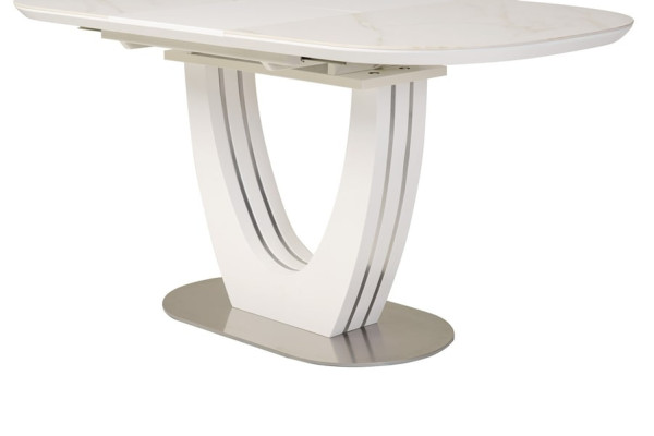 Керамічний стіл розкладний обідній Vetro Mebel TML-865-1 Білий мармур-2