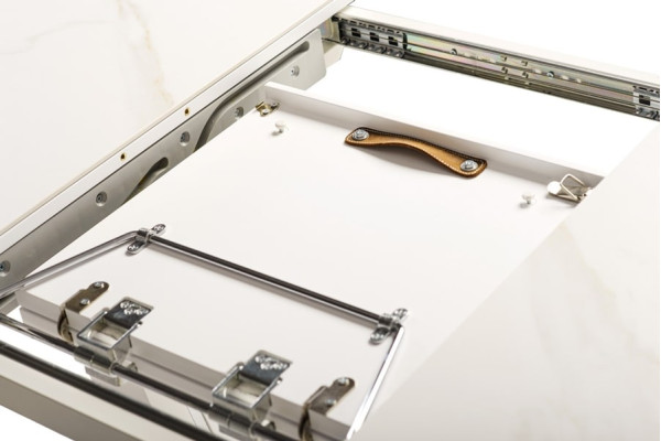 Керамічний стіл розкладний обідній Vetro Mebel TML-865-1 Білий мармур-5