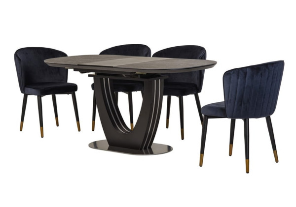 Керамічний стіл розкладний обідній Vetro Mebel TML-865-1 Чорний онікс-13