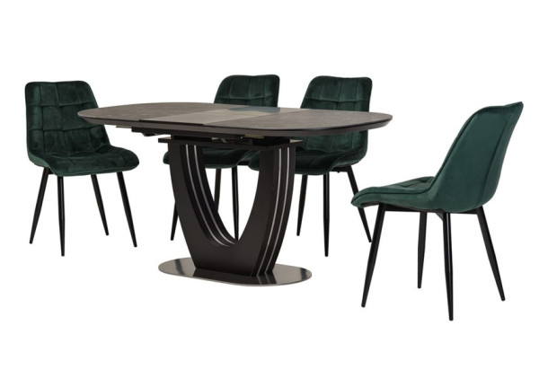 Керамічний стіл розкладний обідній Vetro Mebel TML-865-1 Чорний онікс-15