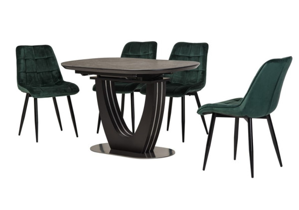 Керамічний стіл розкладний обідній Vetro Mebel TML-865-1 Чорний онікс-14