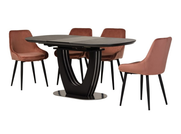 Керамічний стіл розкладний обідній Vetro Mebel TML-865-1 Чорний онікс-17