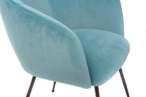 Стілець крісло Vetro Mebel M-60 Блакитний топаз вельвет-7