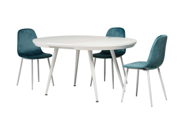 Раскладной обеденный стол Vetro Mebel TM-175 Матовый Белый-10