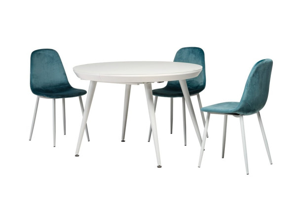 Раскладной обеденный стол Vetro Mebel TM-175 Матовый Белый-9