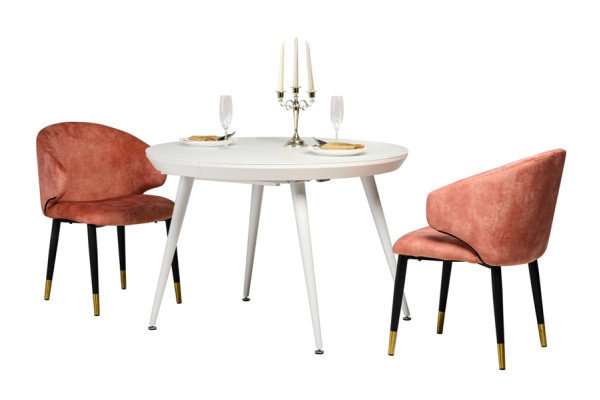 Раскладной обеденный стол Vetro Mebel TM-175 Матовый Белый-14