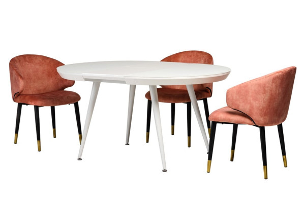 Раскладной обеденный стол Vetro Mebel TM-175 Матовый Белый-12