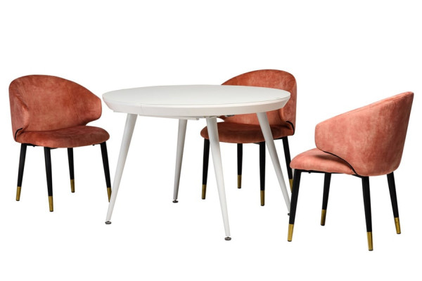 Раскладной обеденный стол Vetro Mebel TM-175 Матовый Белый-11