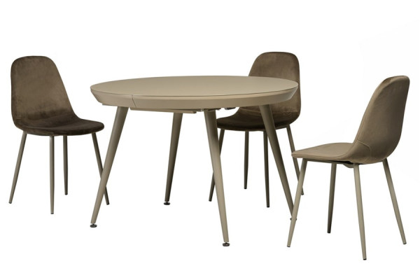 Раскладной обеденный стол Vetro Mebel TM-175 Матовый Капучино-9