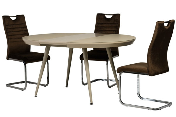 Раскладной обеденный стол Vetro Mebel TM-175 Матовый Капучино-14