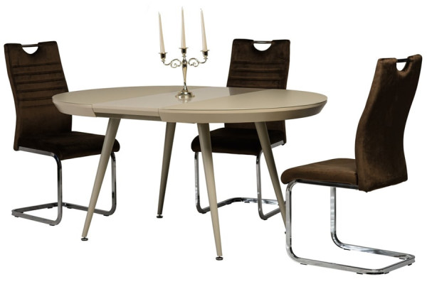 Раскладной обеденный стол Vetro Mebel TM-175 Матовый Капучино-15