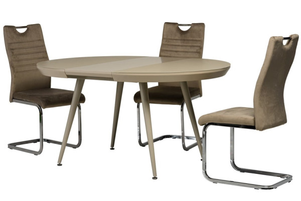 Раскладной обеденный стол Vetro Mebel TM-175 Матовый Капучино-12