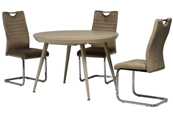 Раскладной обеденный стол Vetro Mebel TM-175 Матовый Капучино-11