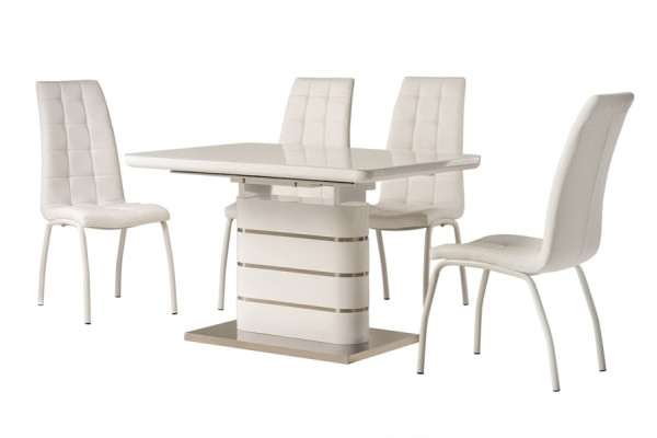 Розкладний обідній стіл Vetro Mebel TM-52-1 Білий-8