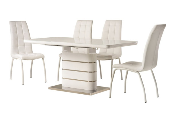 Розкладний обідній стіл Vetro Mebel TM-52-1 Білий-9