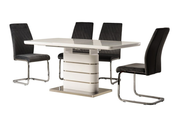 Розкладний обідній стіл Vetro Mebel TM-52-1 Білий-12