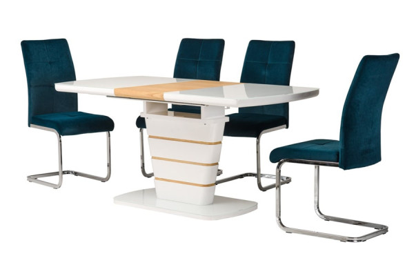 Раскладной обеденный стол Vetro Mebel TM-59-1 Белый-8