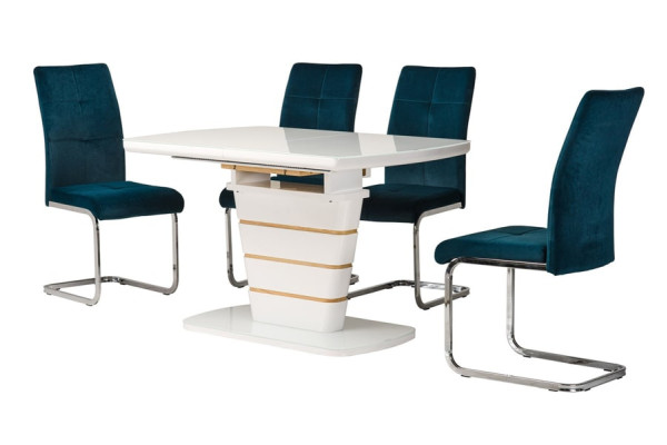 Раскладной обеденный стол Vetro Mebel TM-59-1 Белый-7