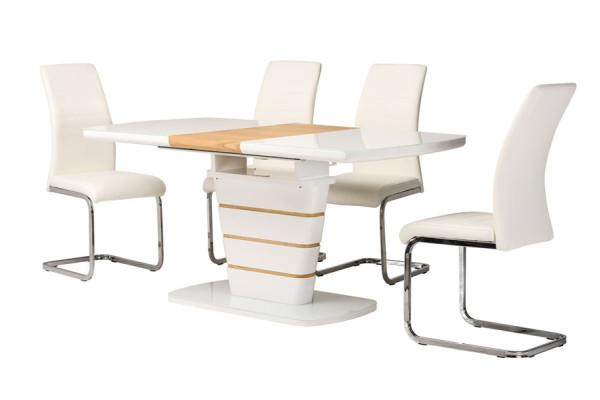 Раскладной обеденный стол Vetro Mebel TM-59-1 Белый-12