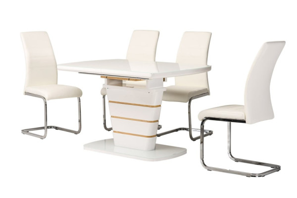 Раскладной обеденный стол Vetro Mebel TM-59-1 Белый-11