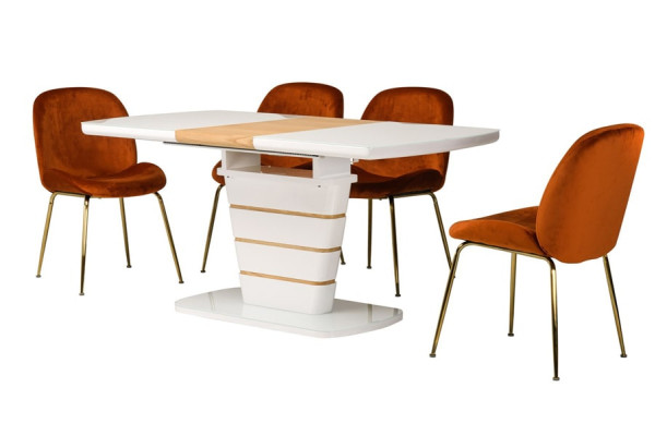 Раскладной обеденный стол Vetro Mebel TM-59-1 Белый-10