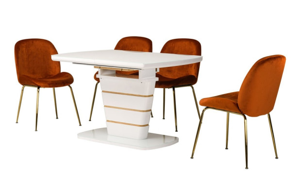 Раскладной обеденный стол Vetro Mebel TM-59-1 Белый-9