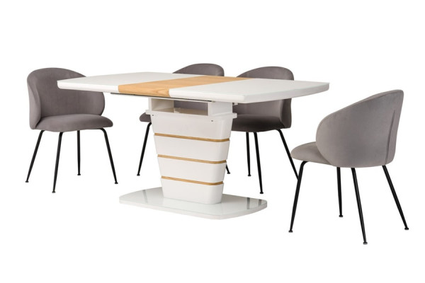 Раскладной обеденный стол Vetro Mebel TM-59-1 Белый-14