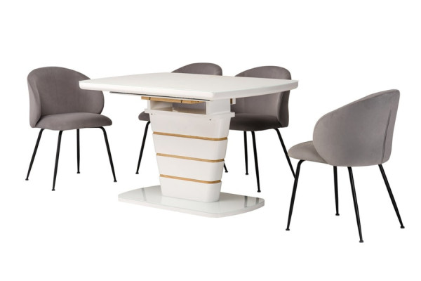 Раскладной обеденный стол Vetro Mebel TM-59-1 Белый-13