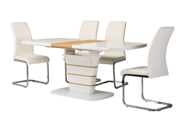 Раскладной обеденный стол Vetro Mebel TM-59 Белый-8