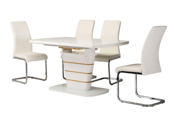 Раскладной обеденный стол Vetro Mebel TM-59 Белый-7
