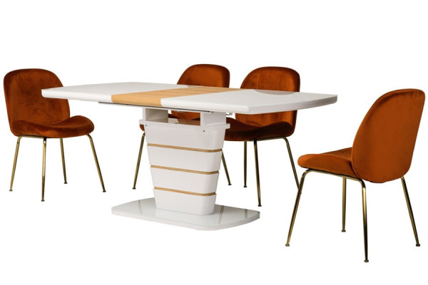 Раскладной обеденный стол Vetro Mebel TM-59 Белый-10