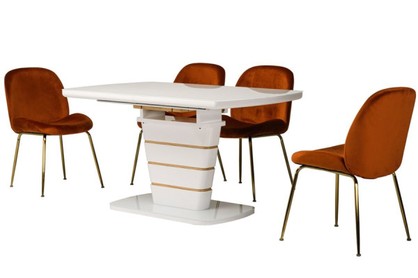 Раскладной обеденный стол Vetro Mebel TM-59 Белый-9
