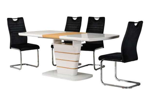 Раскладной обеденный стол Vetro Mebel TM-59 Белый-12